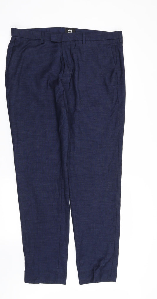 H&M Mens Blue   Trousers  Size 36 in L31 in
