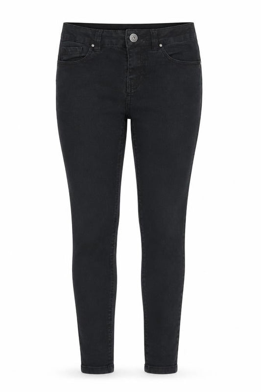 Front view of New Look women’s black skinny jeans, size UK 8, 26-inch leg