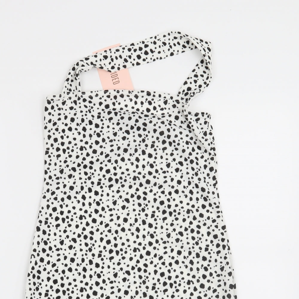 Missguided Womens White Animal Print  Bodycon  Size 8