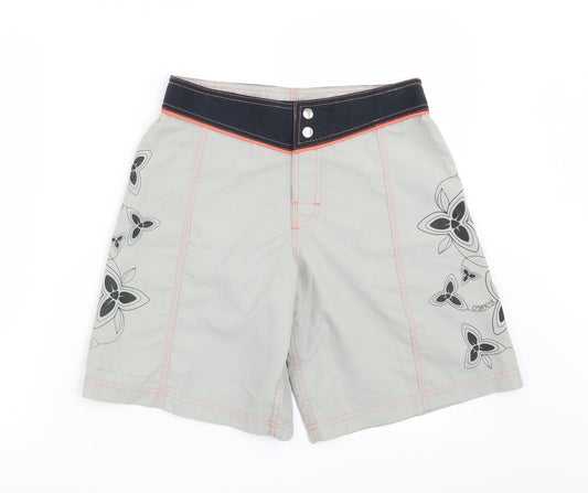 Preworn Womens Grey Floral  Bermuda Shorts Size S