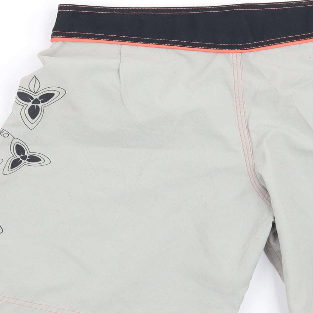 Preworn Womens Grey Floral  Bermuda Shorts Size S