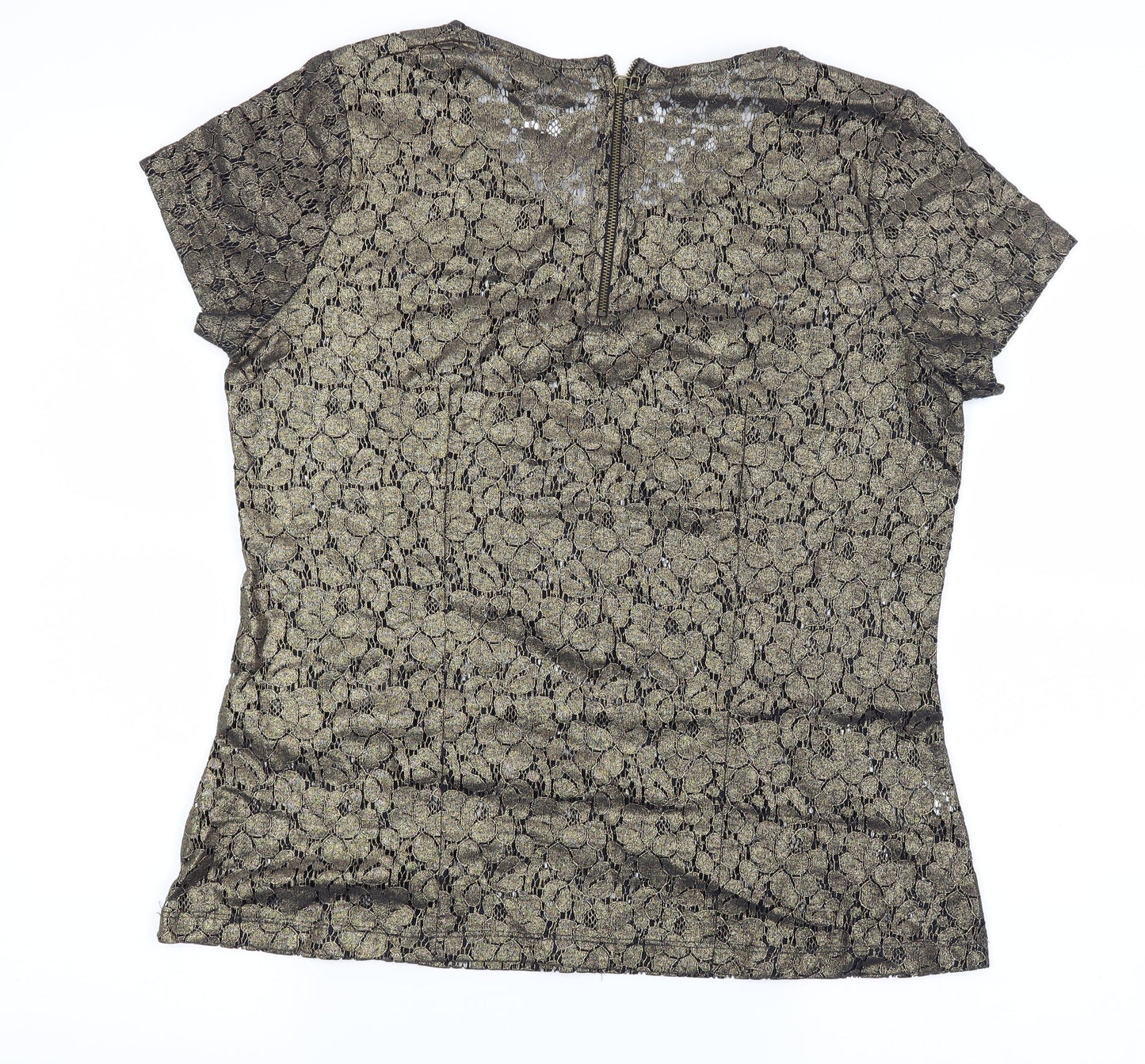 NEXT Womens Gold Floral  Basic Blouse Size 10