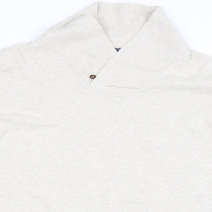 Close-up detail of Topman men’s beige jumper, size L