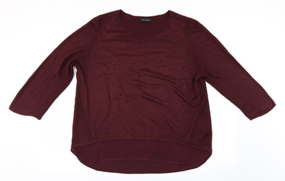 Front view of Dorothy Perkins women’s purple jumper, size UK 16