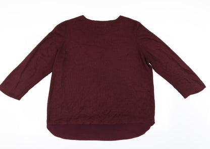 Back view of Dorothy Perkins women’s purple jumper, size UK 16