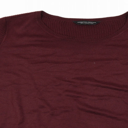 Close-up detail of Dorothy Perkins women’s purple jumper, size UK 16