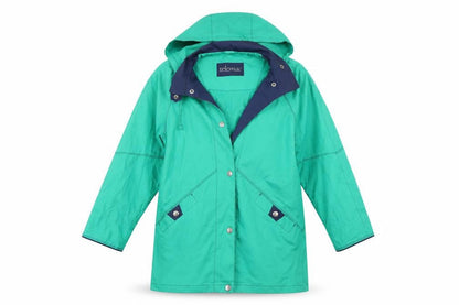 Front view of Telemac women’s green jacket coat, size S