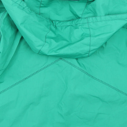 Brand and care label for Telemac women’s green jacket coat, size S