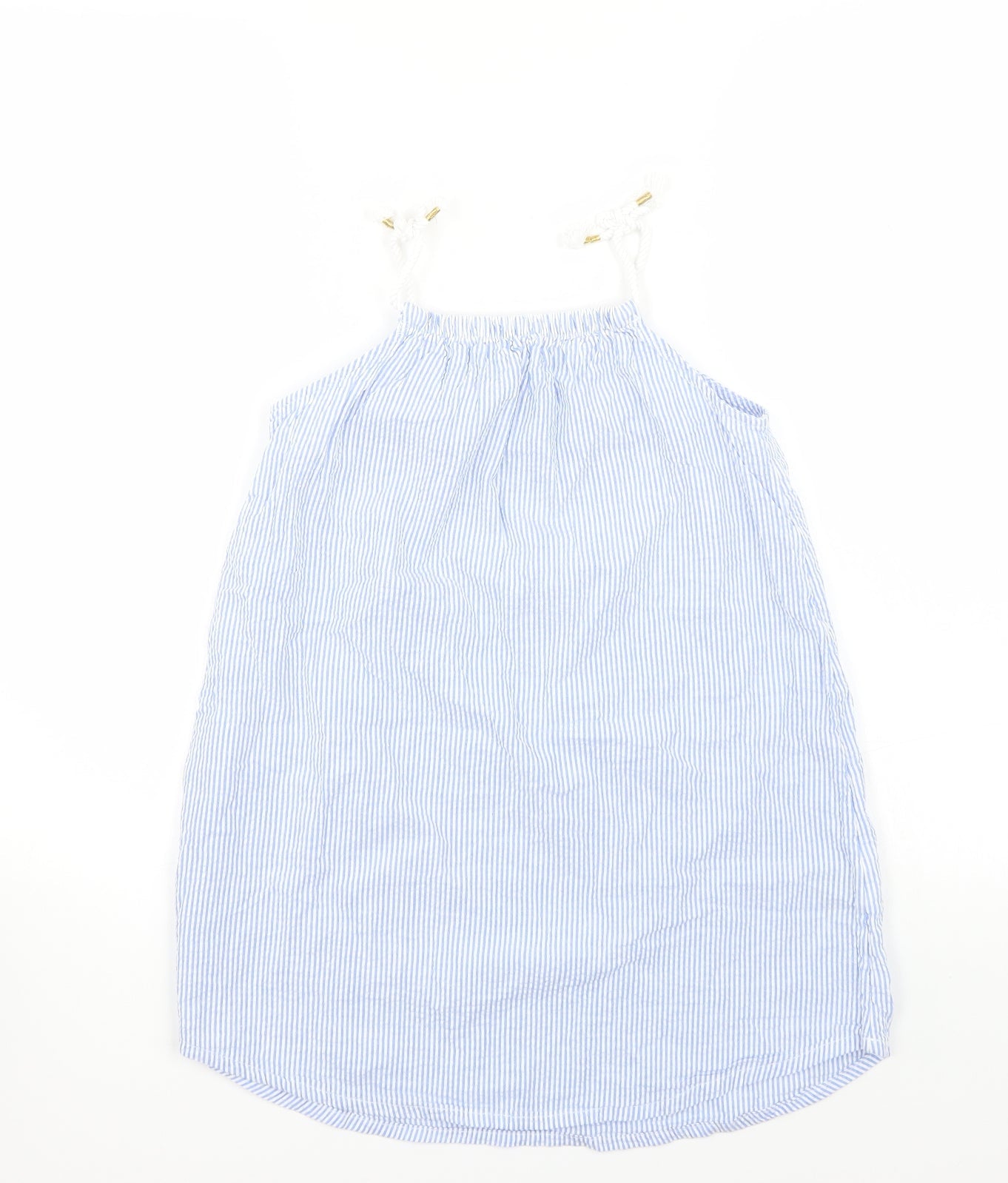 H&M Girls Blue Striped  Basic Blouse Size 7-8 Years