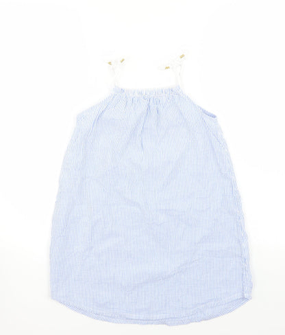Additional front view of H&M girls’ blue striped basic blouse, size 7-8, years