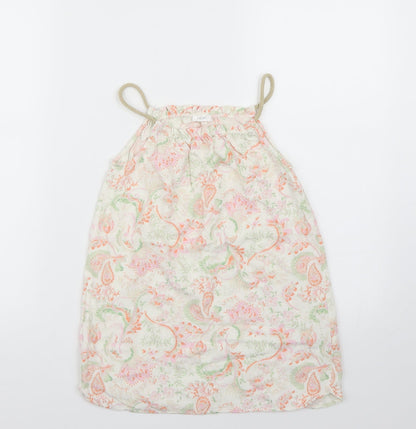 Front view of Next girls’ white floral basic t-shirt, size 6, years