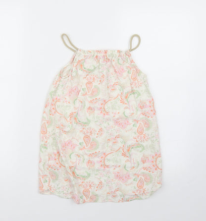Back view of Next girls’ white floral basic t-shirt, size 6, years