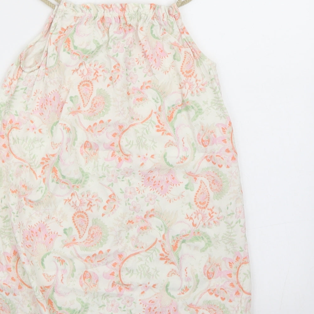 NEXT Girls White Floral  Basic T-Shirt Size 6 Years