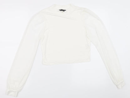 Additional front view of Select women’s ivory basic blouse, size M