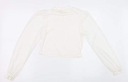 Back view of Select women’s ivory basic blouse, size M