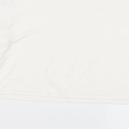 Brand and care label for Select women’s ivory basic blouse, size M