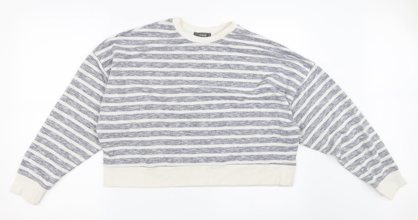 Primark Womens Blue Striped  Pullover Sweatshirt Size 14