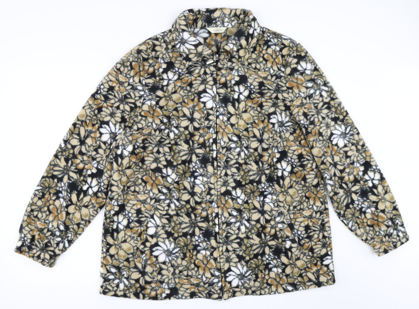 Classics Womens Beige Floral  Jacket  Size 16