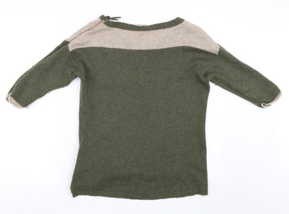 Back view of Wrap women’s green jumper, size XS