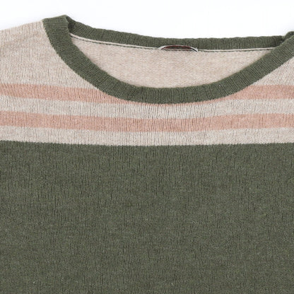 Close-up detail of Wrap women’s green jumper, size XS