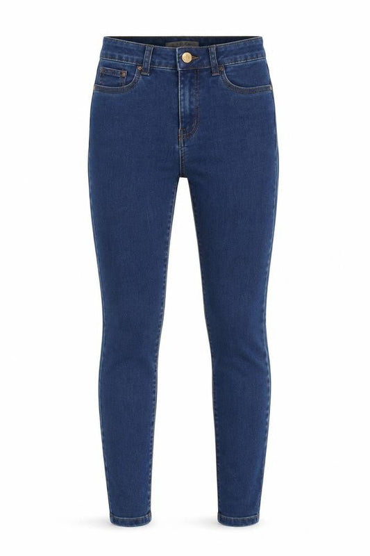 Front view of Denim Co women’s blue denim skinny jeans, size UK 6, 29-inch leg