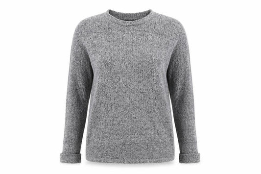 Front view of Primark women’s grey knit jumper, size UK 6