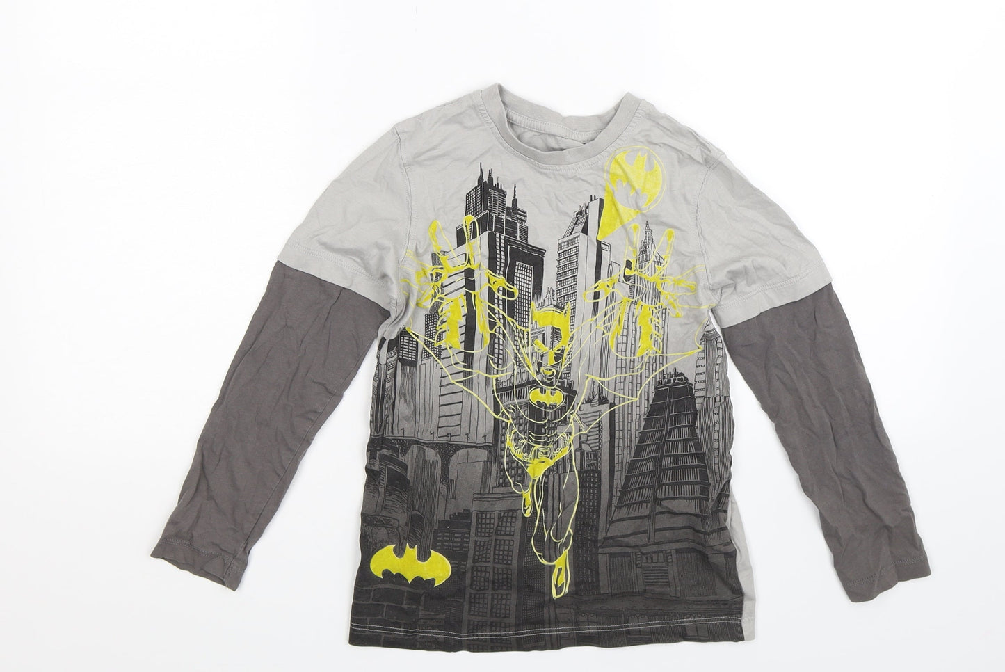 George Boys Grey   Basic T-Shirt Size 7-8 Years  - Batman