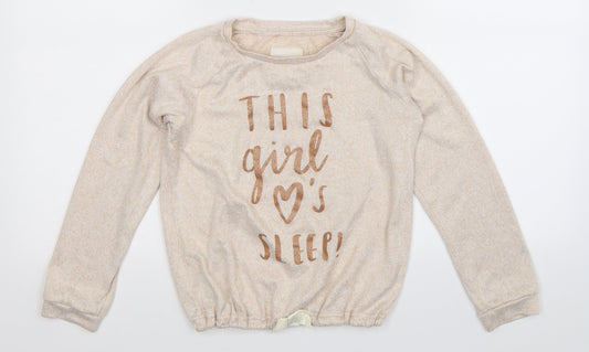TU Girls Beige  Knit Pullover Jumper Size 10-11 Years
