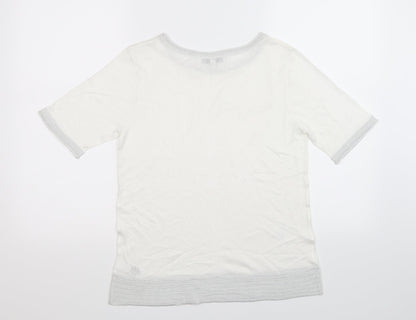 Back view of Next women’s white knit jumper, size UK 8