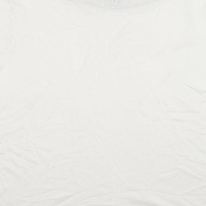 Brand and care label for Next women’s white knit jumper, size UK 8