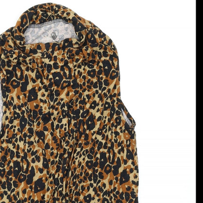 Close-up detail of Next women’s multicoloured animal print basic tank, size UK 6