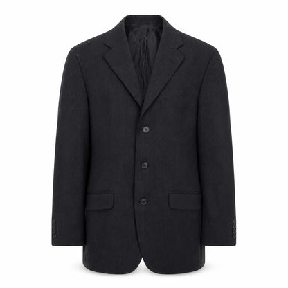 Front view of Patrick Bernard men’s black jacket suit jacket, size 38