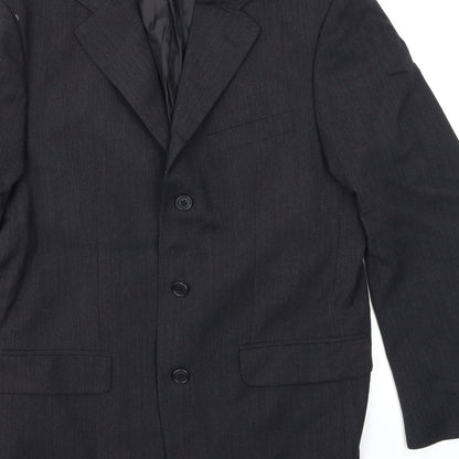 Brand and care label for Patrick Bernard men’s black jacket suit jacket, size 38