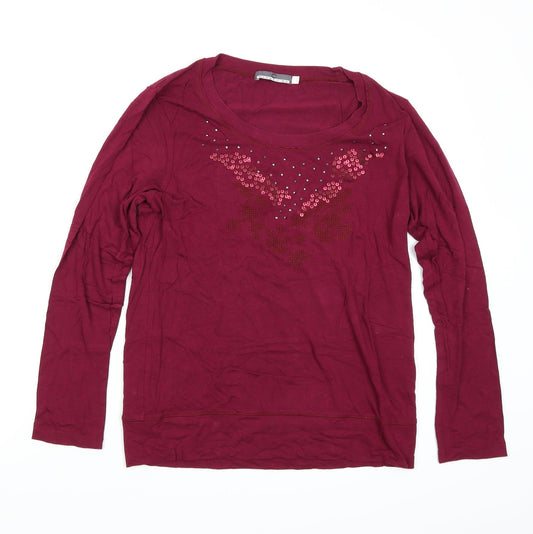 Cachemira Womens Purple   Basic T-Shirt Size L