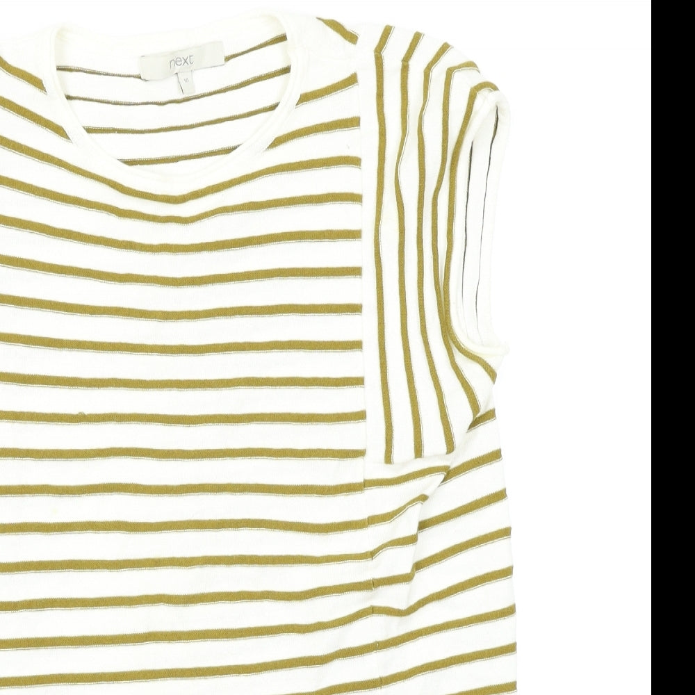 NEXT Womens Multicoloured Striped  Basic T-Shirt Size 10
