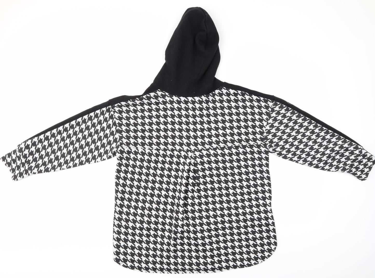 Cameo rose Womens Black Houndstooth  Pullover Hoodie Size S