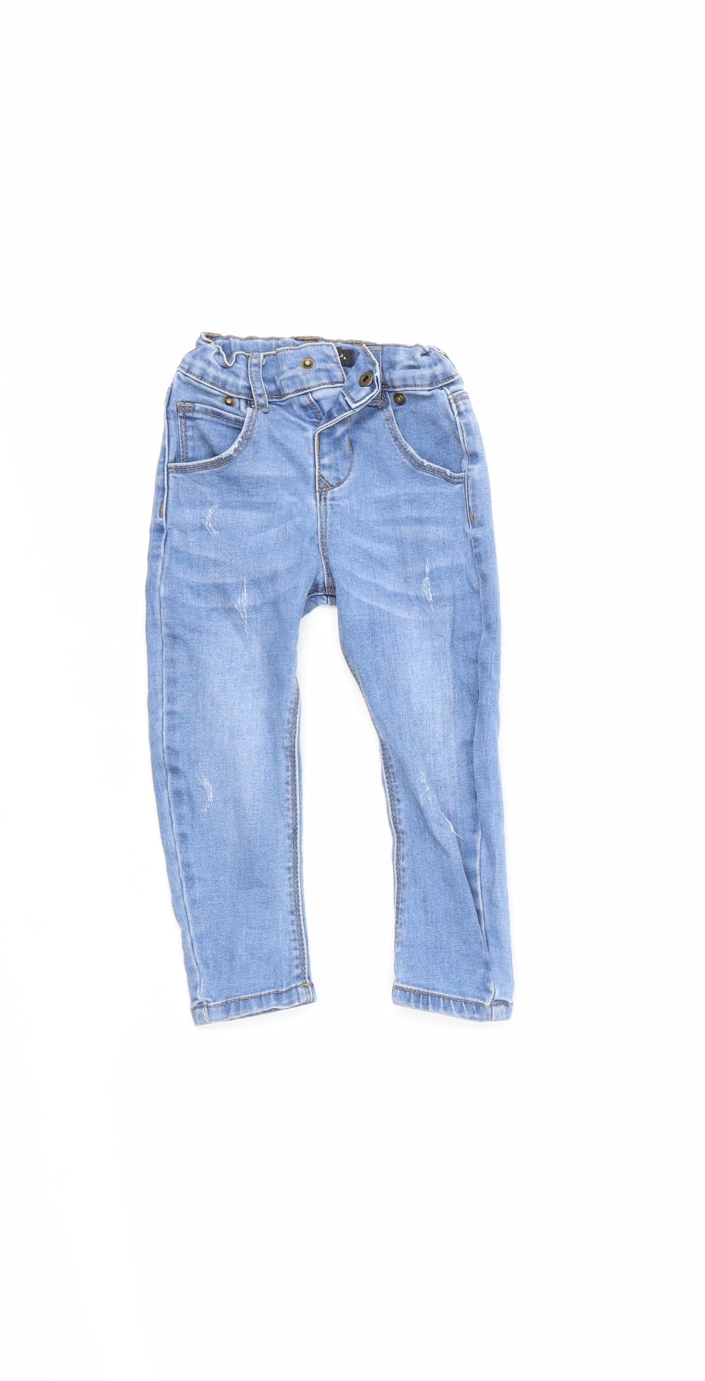 Denim & Co. Boys Blue  Denim Cargo Jeans Size 12-18 Months