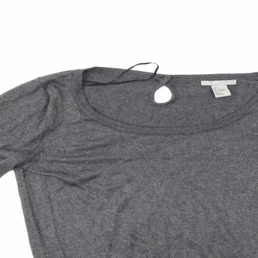 H&M Womens Grey   Pullover Jumper Size S