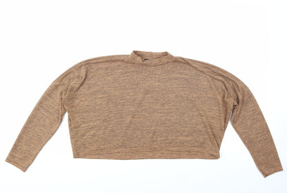 Additional front view of I SAW IT FIRST women’s brown jumper, size UK 10
