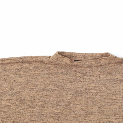 Close-up detail of I SAW IT FIRST women’s brown jumper, size UK 10