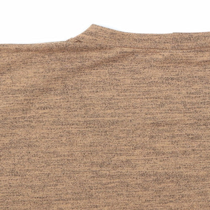 Brand and care label for I SAW IT FIRST women’s brown jumper, size UK 10