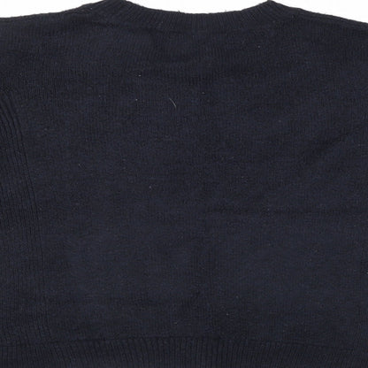 Brand and care label for Dorothy Perkins women’s black jumper, size UK 8
