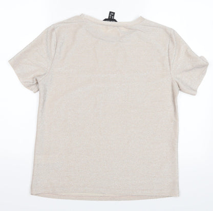 Back view of New Look women’s silver basic polo, size UK 12