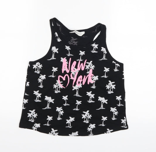 H&M Girls Black   Basic Tank Size 10-11 Years