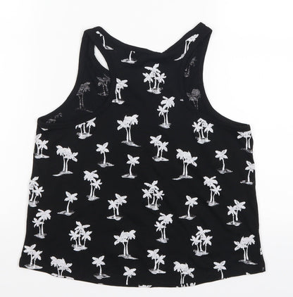 Back view of H&M girls’ black basic tank, size 10-11, years