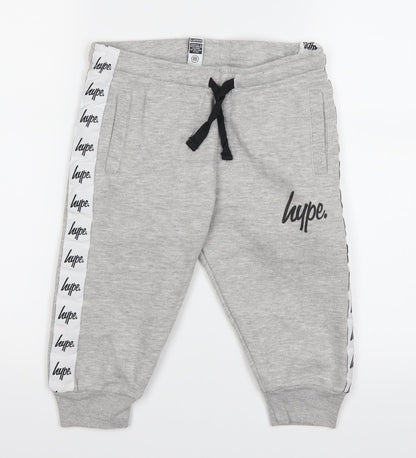 Additional front view of Hype boys’ grey sweat shorts, size 7, years