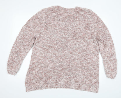 Back view of Bonmarché women’s pink jumper, size XL