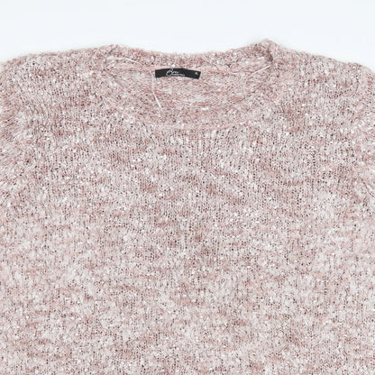 Close-up detail of Bonmarché women’s pink jumper, size XL