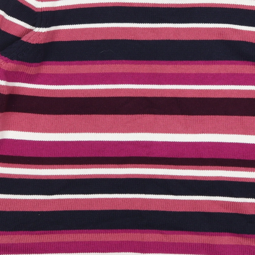 isle Womens Pink Striped  Pullover Jumper Size S