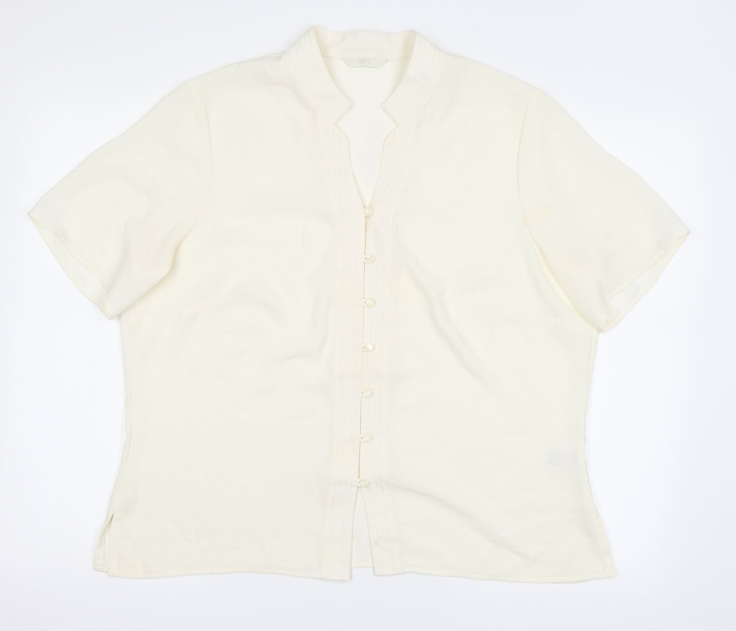 Marks and Spencer Womens Ivory   Basic Button-Up Size 18